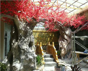 成都仿真假樹制作之水泥假樹四步法